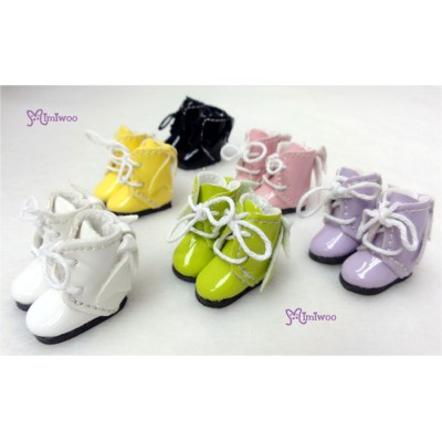 SBB007WHE Mimiwoo 2.2cm Doll Shoes Ribbon Boots WHITE for Middle Blythe  Obitsu 11cm Body